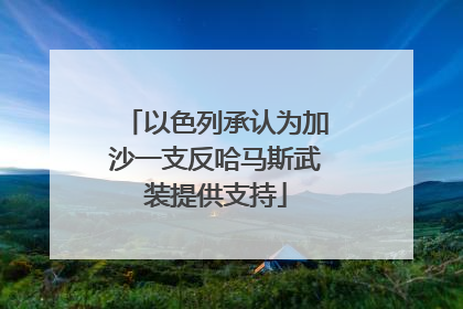 以色列承认为加沙一支反哈马斯武装提供支持