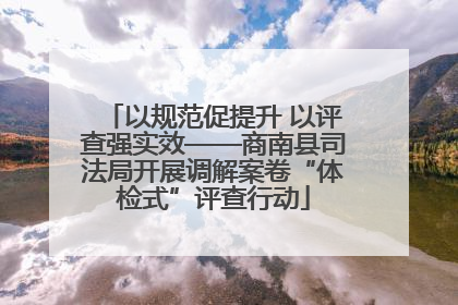 以规范促提升 以评查强实效——商南县司法局开展调解案卷“体检式”评查行动