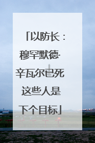 以防长：穆罕默德·辛瓦尔已死 这些人是下个目标