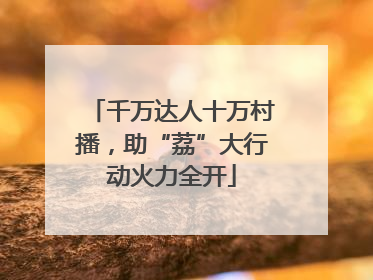 千万达人十万村播，助“荔”大行动火力全开