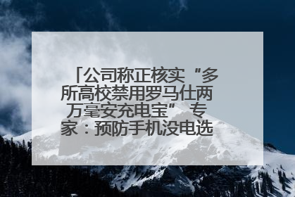 公司称正核实“多所高校禁用罗马仕两万毫安充电宝” 专家：预防手机没电选中等体积产品即可