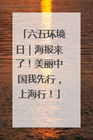 六五环境日｜海报来了！美丽中国我先行，上海行！