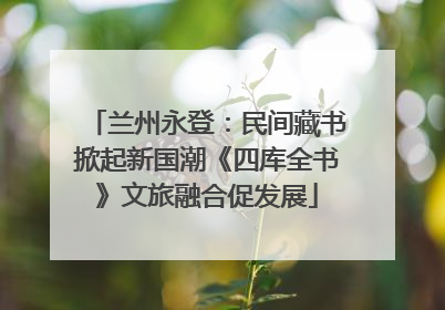 兰州永登：民间藏书掀起新国潮《四库全书》文旅融合促发展
