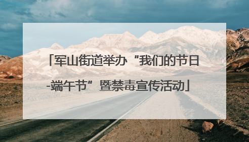 军山街道举办“我们的节日-端午节”暨禁毒宣传活动