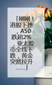 刚刚！港股下挫，A50跌超2%，亚太股市全线下跌，黄金突然拉升……