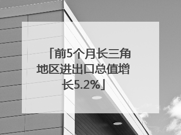 前5个月长三角地区进出口总值增长5.2%