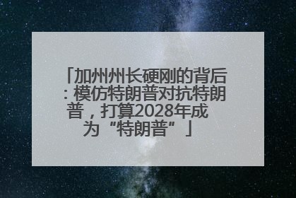加州州长硬刚的背后：模仿特朗普对抗特朗普，打算2028年成为“特朗普”