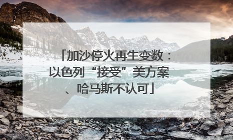 加沙停火再生变数：以色列“接受”美方案、哈马斯不认可