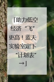 助力低空经济“飞”更高！蓝天实验室定下“计划表”→