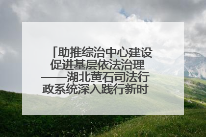 助推综治中心建设 促进基层依法治理——湖北黄石司法行政系统深入践行新时代枫桥经验
