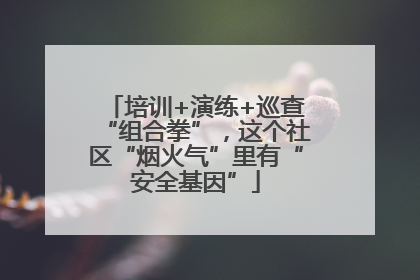 培训+演练+巡查“组合拳”，这个社区“烟火气”里有“安全基因”