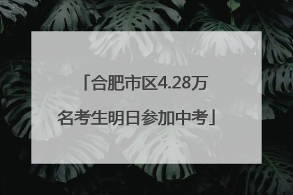 合肥市区4.28万名考生明日参加中考