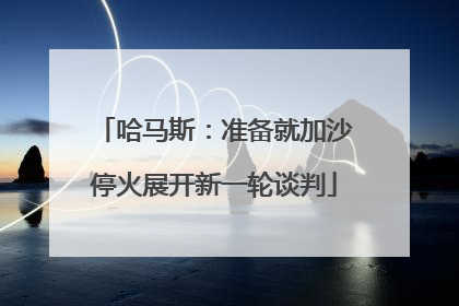 哈马斯：准备就加沙停火展开新一轮谈判