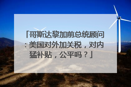 哥斯达黎加前总统顾问：美国对外加关税，对内猛补贴，公平吗？
