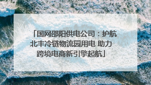 国网邵阳供电公司：护航北丰冷链物流园用电 助力跨境电商新引擎起航