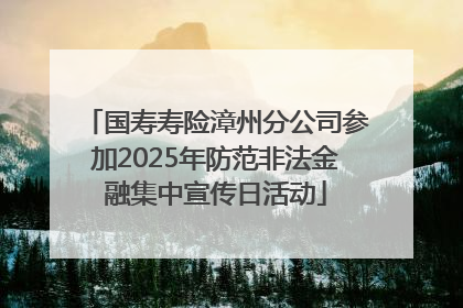 国寿寿险漳州分公司参加2025年防范非法金融集中宣传日活动