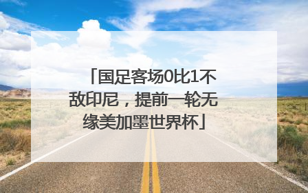 国足客场0比1不敌印尼，提前一轮无缘美加墨世界杯