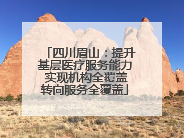 四川眉山：提升基层医疗服务能力 实现机构全覆盖转向服务全覆盖
