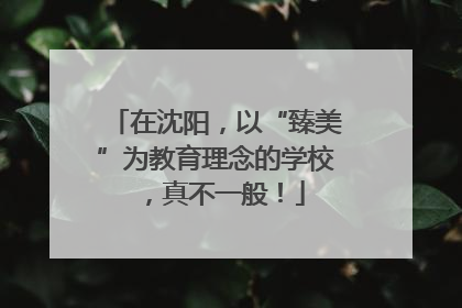 在沈阳，以“臻美”为教育理念的学校，真不一般！