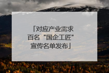 对应产业需求 百名“国企工匠”宣传名单发布