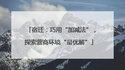 宿迁：巧用“加减法”，探索营商环境“最优解”