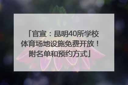 官宣：昆明40所学校体育场地设施免费开放！附名单和预约方式