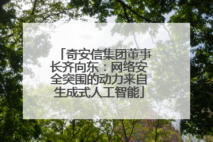 奇安信集团董事长齐向东：网络安全突围的动力来自生成式人工智能