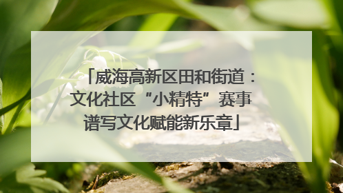 威海高新区田和街道：文化社区“小精特”赛事谱写文化赋能新乐章