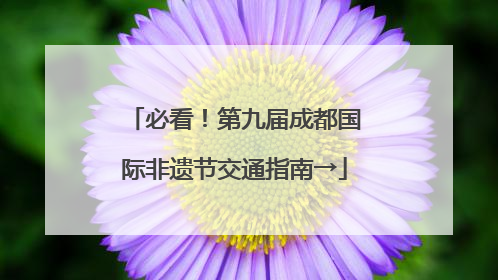 必看！第九届成都国际非遗节交通指南→
