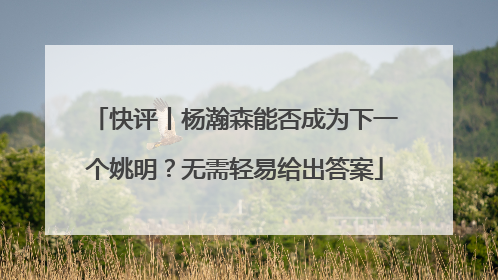 快评丨杨瀚森能否成为下一个姚明？无需轻易给出答案