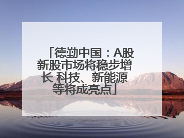 德勤中国：A股新股市场将稳步增长 科技、新能源等将成亮点