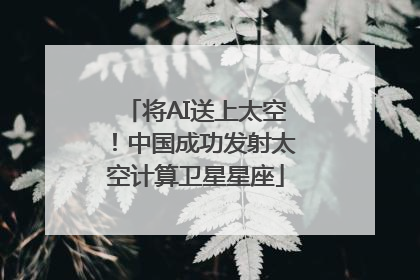 将AI送上太空！中国成功发射太空计算卫星星座