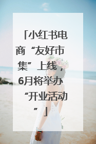 小红书电商“友好市集”上线，6月将举办“开业活动”