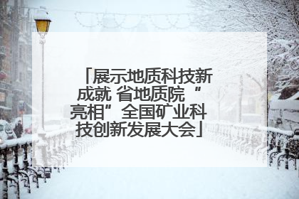 展示地质科技新成就 省地质院“亮相”全国矿业科技创新发展大会