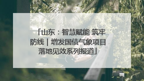 山东：智慧赋能 筑牢防线｜增发国债气象项目落地见效系列报道
