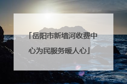 岳阳市新墙河收费中心为民服务暖人心