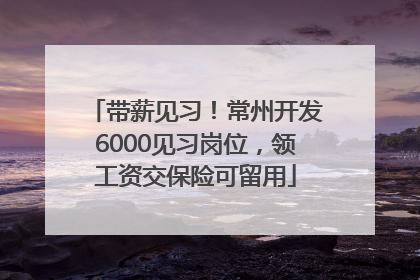 带薪见习！常州开发6000见习岗位，领工资交保险可留用
