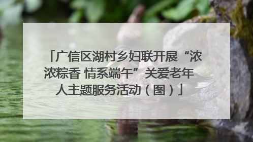 广信区湖村乡妇联开展“浓浓粽香 情系端午”关爱老年人主题服务活动（图）