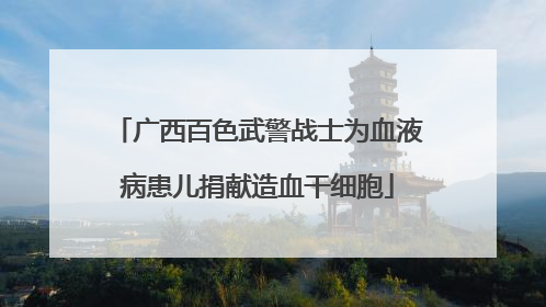 广西百色武警战士为血液病患儿捐献造血干细胞