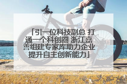 引一位科技副总 打通一个科创圈 浙江嘉善组建专家库助力企业提升自主创新能力