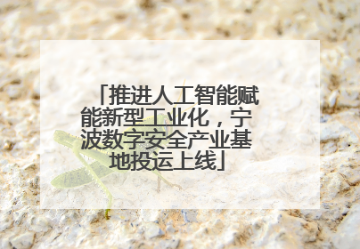 推进人工智能赋能新型工业化，宁波数字安全产业基地投运上线