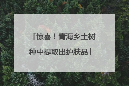 惊喜！青海乡土树种中提取出护肤品