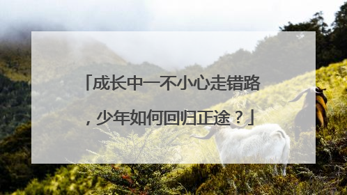 成长中一不小心走错路，少年如何回归正途？