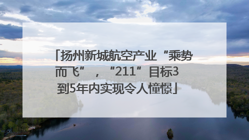 扬州新城航空产业“乘势而飞”，“211”目标3到5年内实现令人憧憬