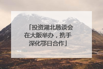 投资湖北恳谈会在大阪举办，携手深化鄂日合作