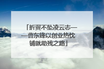 折翼不坠凌云志——曹东锋以创业热忱铺就助残之路