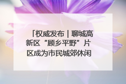 权威发布｜聊城高新区“顾乡平野”片区成为市民城郊休闲全新目的地