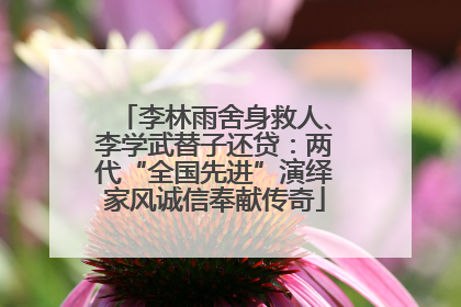 李林雨舍身救人、李学武替子还贷：两代“全国先进”演绎家风诚信奉献传奇