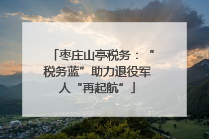 枣庄山亭税务：“税务蓝”助力退役军人“再起航”