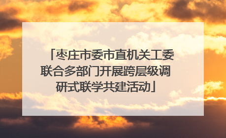 枣庄市委市直机关工委联合多部门开展跨层级调研式联学共建活动